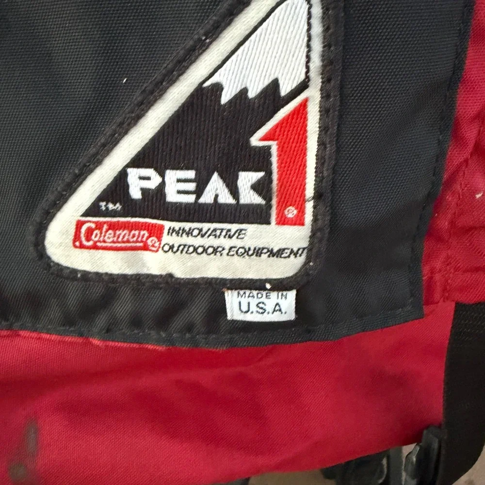 Vintage Coleman Peak 1 External Frame Backpack Red Black Hiking Camping USA Made